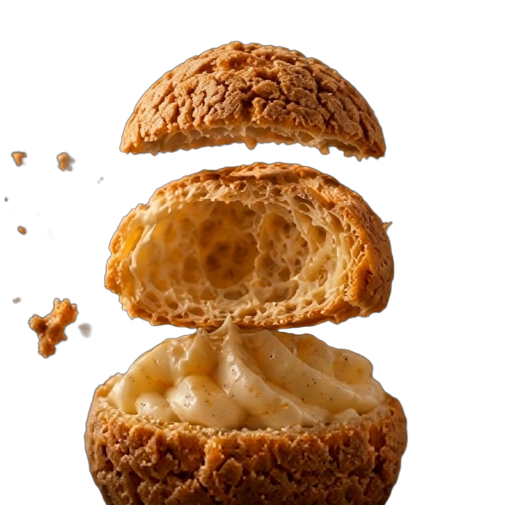 Lapisan choux pastry berongga lembut
